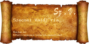 Szecsei Valéria névjegykártya