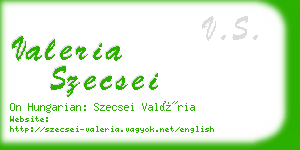 valeria szecsei business card